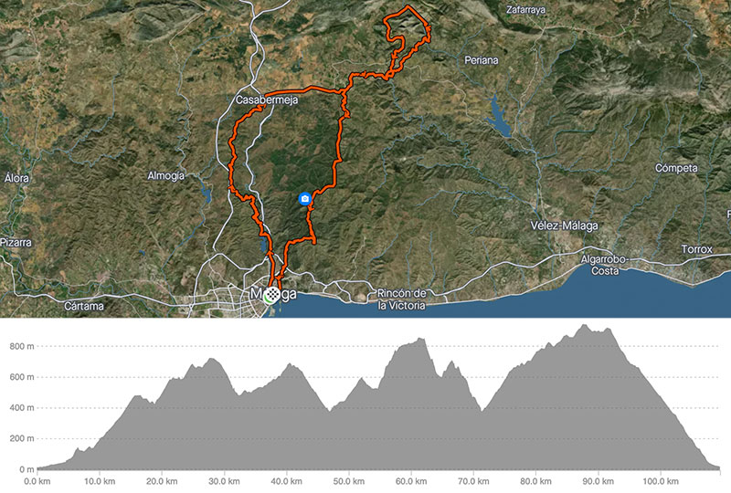 Guided gravel ride from Malaga to Alfarnatejo cliffs