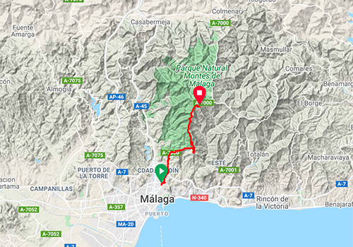 Routes and maps for cycling in Malaga – Mountain pass Puerto del Leon / Fuente de la Reina